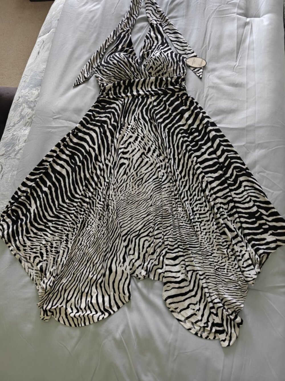 Black and White animal print halter dress by Soma NWT
